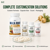 Capsules de racine de maca en marque privée 6000mg OEM pour les vendeurs Amazon et les marques de compléments alimentaires