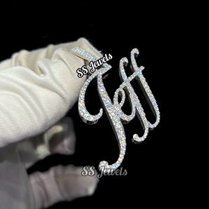 Hip Hop Style Moissanite Diamant Initiale Nom Personnalisé Collier Personnalisé Argent VVS Pendentif Cadeau pour Elle - Product Image 5