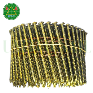 Paletas con revestimiento amarillo de 2,87x70mm, clavos de bobina, tamaños personalizados para pistola de aire con vástago liso/tornillo plano a cuadros hecho en fábrica de Vietnam - Product Image 1
