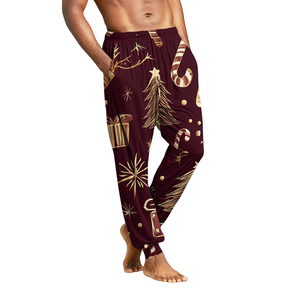 Pantalones de chándal de aspecto clásico de moda de tela de poliéster y algodón con cierre de cordón de alto rendimiento para hombres - Product Image 3