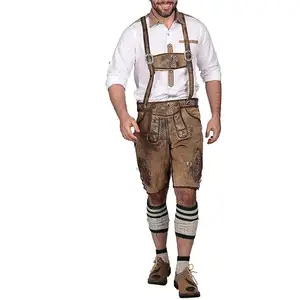 Lederhosen de cintura media para hombre de alta calidad, nueva ropa alemana, Material de lona, botón, cierre de mosca, marca directa de fábrica - Product Image 1