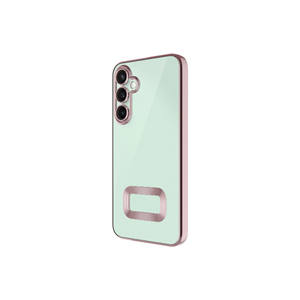 Étui de protection en silicone de luxe MSRA Omega couleur or rose pour appareil photo Samsung Galaxy A55 FE, finition électroplaquée avec emballage de vente au détail - Product Image 1