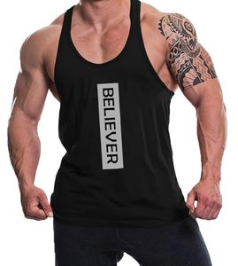 ขายส่งการออกแบบโลโก้ที่กําหนดเอง โลโก้ที่กําหนดเองร่างผู้ชายผ้าฝ้าย Stringer Y กลับออกกําลังกายกีฬายิมเพาะกายเสื้อกล้าม - Product Image 6