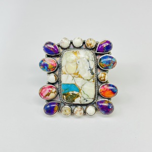 Multi-Turquoise Bohemian Sterling <b>Silver</b> <b>Ring</b> Beautiful Wedding <b>Ring</b> Gift for Her for Parties - Product Image 5