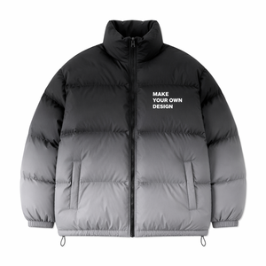 Mens Solid Color Puffer Jacket Stand Collar Zipper Windproof <b>Winter</b> Casual <b>Coat</b> <b>Thick</b> Polyester Wadding Wholesale Manufacturer - Product Image 2