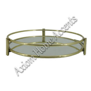 Axiom Home Accents Plateau de service en laiton moderne élégant Artisanat pour Noël Usage domestique et décoration de table - Product Image 1