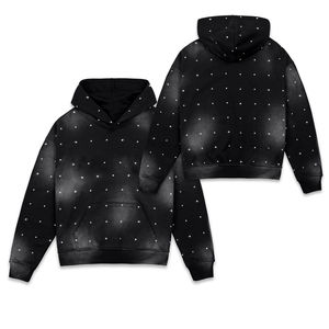 Sweat-shirts surdimensionnés personnalisés de haute qualité, style streetwear, écologiques, avec strass, en polaire polyester/coton pour hommes - Product Image 1
