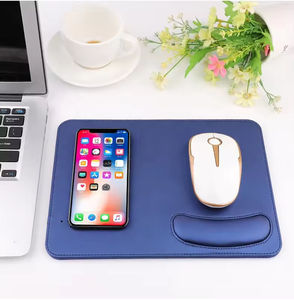 Factory Custom Wireless Charger 15W Fast Wireless Charging PU Leather <b>Mouse</b> <b>Pad</b> with Wrist Rest Support in Stock - Product Image 3
