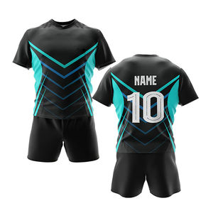 โรงงานผลิตชุดรักบี้ จัดหาโดยตรง ชุดทีมแบบกำหนดเอง เสื้อเจอร์ซีย์โพลีเอสเตอร์ระบายอากาศ แบบซับลิเมชั่น กางเกงขาสั้น รับออเดอร์จำนวนมาก สำหรับผู้ซื้อทั่วโลก - Product Image 1