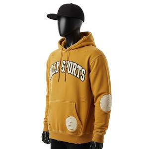 Sudadera con Capucha para Hombre, Algodón de Alta Calidad, Felpa de 320 GSM, Sensación Suave, Estilo Urbano, Acabado Desgastado, Sudadera Básica Personalizada con Relieve - Product Image 4