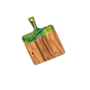 Tabla de cortar de madera y resina con asa para cocina y mesa, tabla de cortar de resina y madera de tamaño personalizado para el hogar y el Hotel - Product Image 1