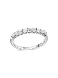 Haute qualité 14K or blanc demi-éternité VVS Moissanite bague en diamant classique étincelle bijoux pour fiançailles de mariage à la mode - Product Image 4