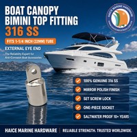 Capuchon de tube de 32 mm (1-1/4 pouce) en acier inoxydable 316 pour bimini marin, embout externe pour tube, accessoire de fixation pour auvent de yacht et bateau