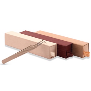 Organisateur de pinces à cils en acier inoxydable japonais, poignée diamantée, pointe en fibre, pinces à cils pour extensions de cils avec emballage en boîte - Product Image 3