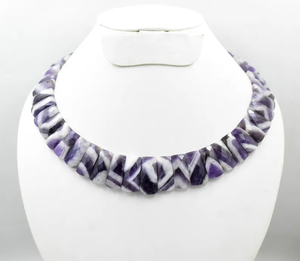 Collar de Gargantilla de amatista Chevron estilo de cuello con cuentas de moda con diseño de piedras preciosas collar de diseño de amatista - Product Image 3