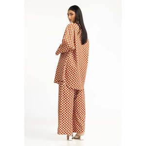 Conjunto Coordinado Estampado Ripple Crinkle IPST-44944, Blusa de Manga Tres Cuartos en Tela Crepé Informal para Primavera/Verano - Product Image 5