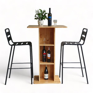 CBCF284 <b>Bar</b> Furniture Combo Set 70x70cm Square <b>Bar</b> <b>Table</b> <b>and</b> 2 Iron <b>Bar</b> <b>Stools</b> - Product Image 2