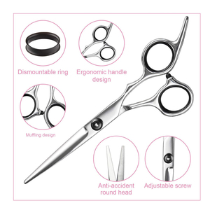 Kit de tijeras de corte de pelo de peluquero profesional, tijeras de peluquería de belleza de acero inoxidable afiladas para uso en salón - Product Image 4