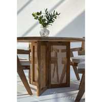 Table à manger ronde contemporaine en bois massif Dublin Design pliable écologique pour appartement hôtel hôpital-2 tailles disponibles