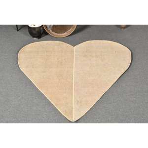 Tapis moderne en latex écologique en laine beige de 3.8x4.2 pieds, tissage plat turc, motif patchwork, tapis de salle à manger pour adolescents - Product Image 2