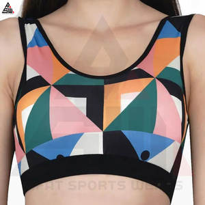 Sujetador deportivo de sublimación cruzada frontal de encaje para mujer de talla grande, hebilla lateral ajustable, comodidad inalámbrica, sujetadores deportivos de sublimación para mujer - Product Image 5