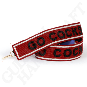 Geaux Tigers Adjustable Beaded Purse Strap Handmade Embroidered Cotton <b>Bag</b> Strap for LSU Fans Game Days Tailgates Everyday Style - Product Image 6