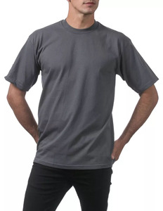T-shirt gris uni unisexe coupe classique 100% coton Nouveau col rond Qualité supérieure Personnalisation Personnalisable Marque pour homme - Product Image 3