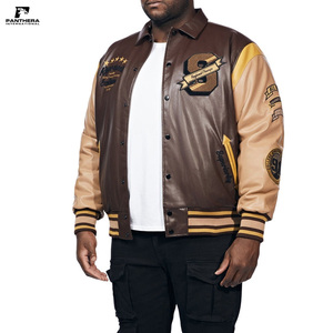 <b>Stand</b> Collar Vintage Wool Jacket Custom Embroidery Logos Panel <b>Work</b> Breathable Winter Single Pack Manufacturer Direct - Product Image 3