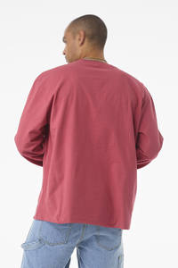 T-shirt à manches longues en jersey simple de coton rose poussiéreux unisexe lavé à la machine, respirant, vêtement d'été, vente en gros - Product Image 2