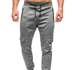 กางเกงวอร์มผ้าคอตตอนทรงหลวมสำหรับผู้ชายกางเกงวอร์มผ้าคอตตอนน้ำหนักเบาสวมใส่สบายกางเกงวอร์มทรงสูง - Product Image 1