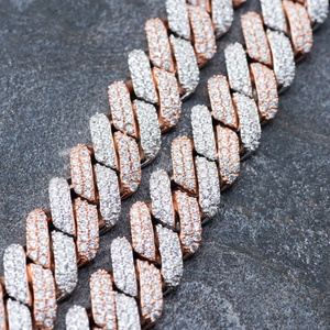 High Quality Diamond Cuban Bracelet Rose Gold 14mm <b>20</b> Inch for Certified Iced Out Hip Hop Unisex - Product Image 3