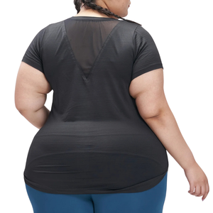 Tops Deportivos Ligeros de Yoga de Talla Grande, Manga Corta, Elásticos, Ropa Deportiva Activa para Entrenamiento, Gimnasio, Fitness, para Mujer - Product Image 2