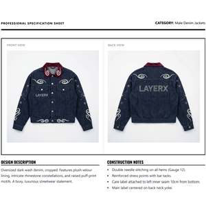 Chaqueta Vaquera Oscura de Estilo Y2K Personalizada para Hombre, con Pedrería, Estampado Abullonado, Cuello Camisero en Contraste, Corte Regular, Estilo Urbano, Ecológica - Product Image 6