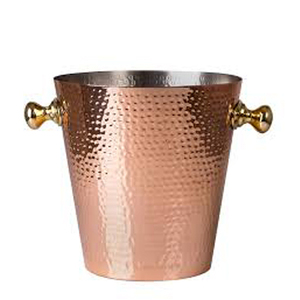 <b>Stainless</b> <b>Steel</b> Hammered Silver <b>Wine</b> Champagne Bottle Chilling Ice Bucket - Product Image 3