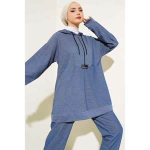 ชุด2ชิ้นมีฮู้ดสัญลักษณ์มีซิปสีคราม - Product Image 4