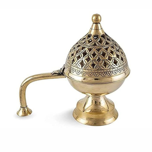 Brûleur d'encens en laiton avec coupe carrée Antique maison décorative salle à manger pièce maîtresse brûleur d'encens en laiton Style Antique - Product Image 3