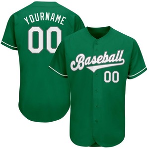 Pakistán ropa deportiva industria personalizada Kelly verde blanco-gris auténtica camiseta de béisbol del día de San Patricio - Product Image 1