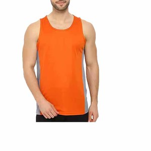 Nuevo Diseño, Venta al por Mayor, Ropa Deportiva, Camiseta sin Mangas de Punto de Corte Regular para Hombre, Color Naranja, Secado Rápido, Transpirable, Estilo Urbano - Product Image 1