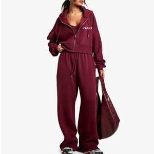 Haut court de survêtement pour femme, couleur unie, design de haute qualité, avec logo personnalisé, style décontracté, prix de gros 2026 / Prix abordable - Product Image 1