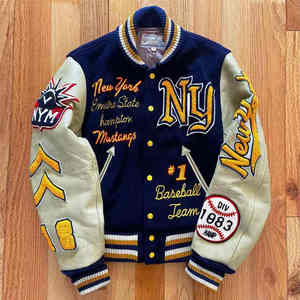 Fabrication en usine veste universitaire pour hommes personnalisée haute qualité Vintage hiver hommes en cuir Baseball Letterman vestes universitaires - Product Image 5