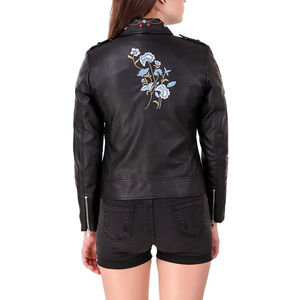 Chaqueta de mujer personalizada de tendencia 2024, chaqueta de cuero genuino cálida de último diseño, chaqueta de cuero de manga larga para mujer, servicio OEM - Product Image 4