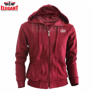 2025 Men Zipper <b>Hoodies</b> Maroon Color <b>Hoodies</b> Premium Quality Male Casual <b>Plain</b> <b>Hoodies</b> Custom logo by Elegant Sports - Product Image 2