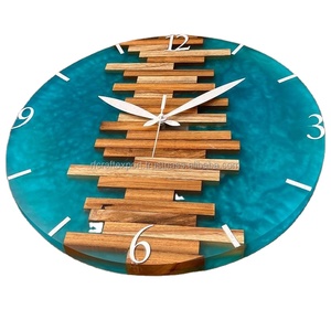 New Brown Wooden Base With Dome Glass Decorative Wall Clock to Decorate Your Living Room Designer From India by RF Crafts - Product Image 6