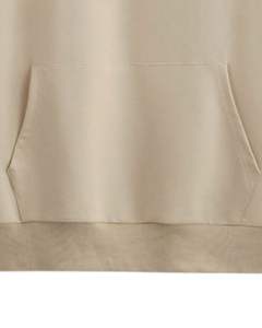 Sudadera con Capucha Beige Lisa Unisex, Sudadera Informal de Forro Polar con Capucha y Bolsillo Tipo Canguro, Ropa de Calle Abrigada para Invierno - Product Image 5