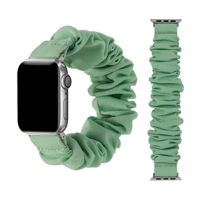Satin Women Girl Custom Nylon Polyester Scrunchie for Apple Watch Series SE 7 6 5 4 3 2 1Oversized Strap Smart Watch Bands