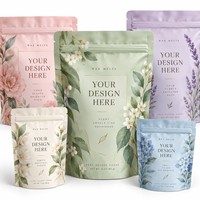 Sacs d'emballage personnalisés pour cire fondante, impression numérique, multi-SKU, sachets refermables à fond plat, emballage vide uniquement, sans cire incluse, OEM