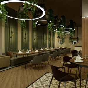 Lampada a Sospensione LED con Piante Verdi, Profilo in Alluminio, Telecomando, Lampadario per Ufficio, Palestra, Bar, Negozio - Product Image 2