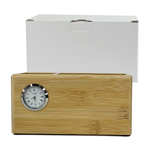 Nouveau support de stylo en bois artisanal avec horloge et porte-cartes de visite pour bureau, maison, entreprises, écoles, de qualité supérieure - Product Image 1