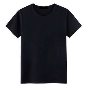 Vente en gros T-shirt noir coupe ajustée pour homme bonne qualité 80% polyester 20% coton manches courtes col rond 100% coton tissé noir - Product Image 1