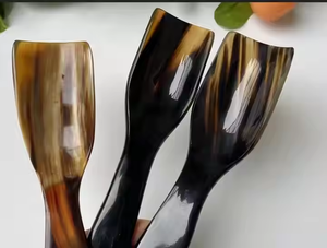 Cuchara de cuerno con acabado a mano, nuevo diseño tradicional, cuchara de cuerno, cubiertos, juegos de cucharas, acero con espejo, artesanías de media luna - Product Image 4